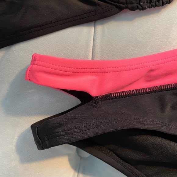 Two piece bikini- black
 & orange with embroidery - Picture 6 of 7